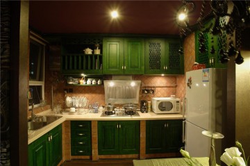 神秘色彩的东南亚风格一居室厨房装修效果图