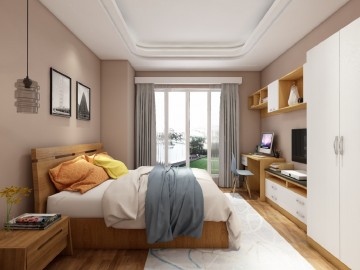 多姿多彩的北欧风格三居室卧室窗户装修效果图