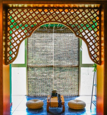 复古的东南亚风格四居室阳台装修效果图
