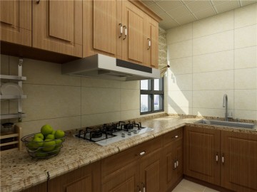 大气优雅的欧式风格三居室厨房装修效果图