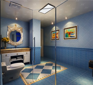 豪华富丽的欧式别墅卫生间装修效果图