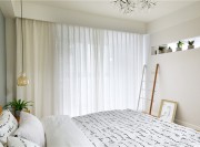 简洁质朴的北欧风格150平米四居室卧室窗帘装修效果图