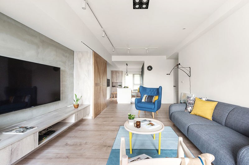 简洁的北欧风格公寓客厅装修效果图