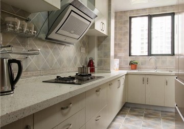 精致典雅中式风格120平米三居室厨房橱柜装修效果图
