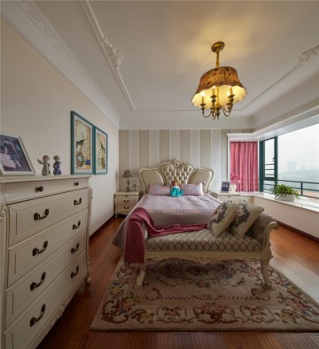 优美雅致的欧式风格四居室卧室窗户装修效果图
