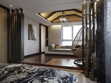 玲珑新古典70平米小户型卧室吊顶装修效果图