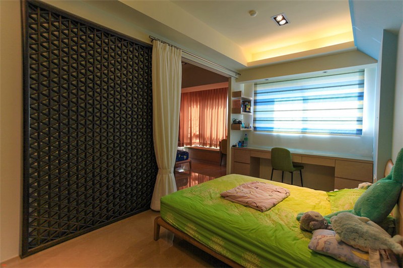 深沉的东南亚风格公寓卧室装修效果图