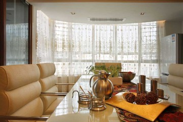 品质新古典风格100平米二居室客厅飘窗装修效果图