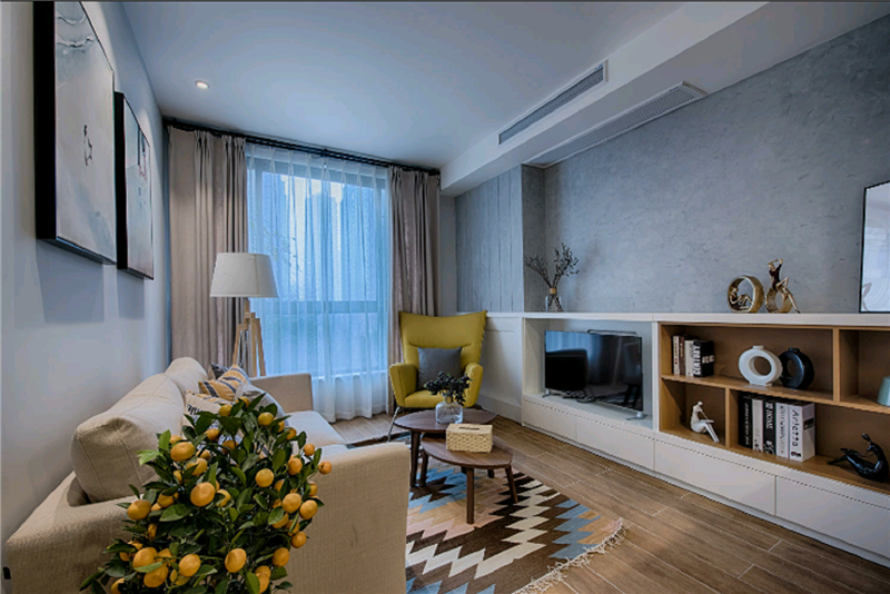 宁静的北欧风格公寓客厅装修效果图