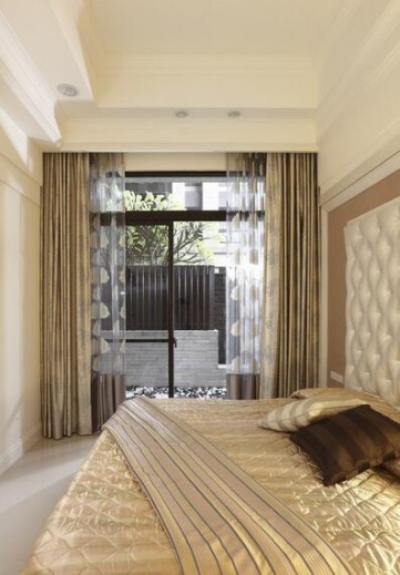 优雅沉稳新古典风格100平米公寓卧室窗户装修效果图
