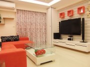 温暖舒适现代简约风格90平米复式loft客厅电视背景墙装修效果图