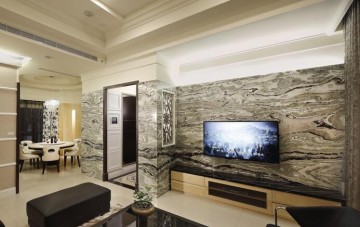 优雅沉稳新古典风格100平米公寓客厅电视背景墙装修效果图