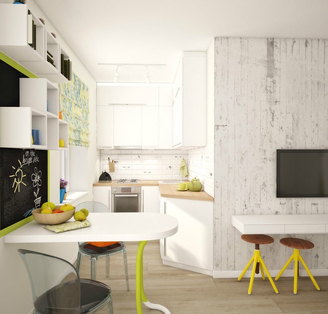 清新自然现代简约风格50平米小户型厨房橱柜装修效果图