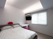 唯美现代简约风格100平米复式loft卧室背景墙装修效果图