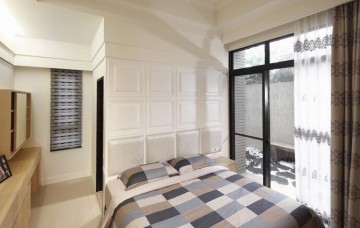 优雅沉稳新古典风格100平米公寓卧室背景墙装修效果图