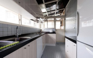 唯美现代简约风格100平米复式loft厨房橱柜装修效果图