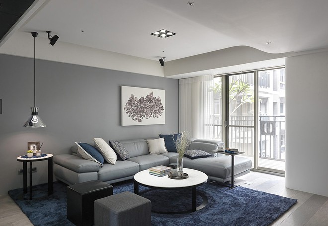 清爽简洁现代简约风格100平米三居室客厅背景墙装修效果图