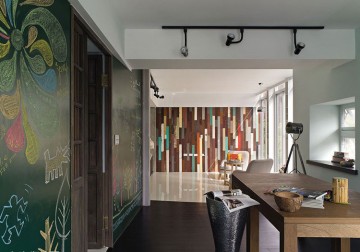 色彩斑斓现代简约风格90平米三居室餐厅吊顶装修效果图