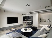 清爽简洁现代简约风格100平米三居室客厅电视背景墙装修效果图