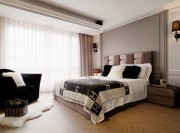 低调奢华新古典风格120平米四居室卧室窗帘装修效果图