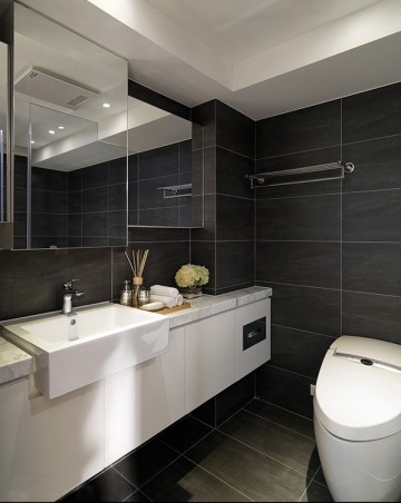清爽简洁现代简约风格100平米三居室卫生间浴室柜装修效果图
