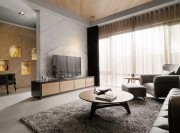 低调奢华新古典风格120平米四居室客厅电视背景墙装修效果图