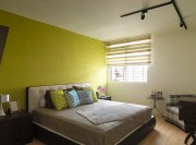 个性摩登现代简约风格60平米一居室卧室背景墙装修效果图