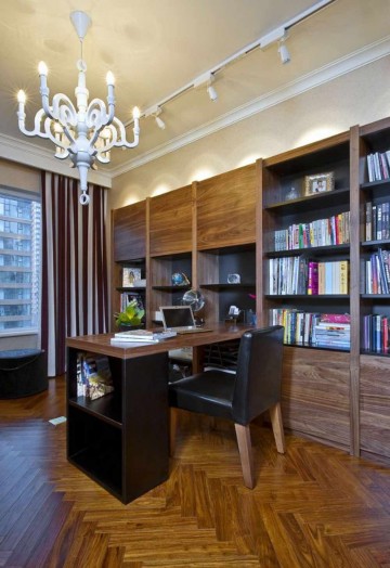 古典雅致欧式风格80平米二居室书房吊顶装修效果图