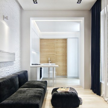 极简欧式风格40平米一居室玄关过道装修效果图
