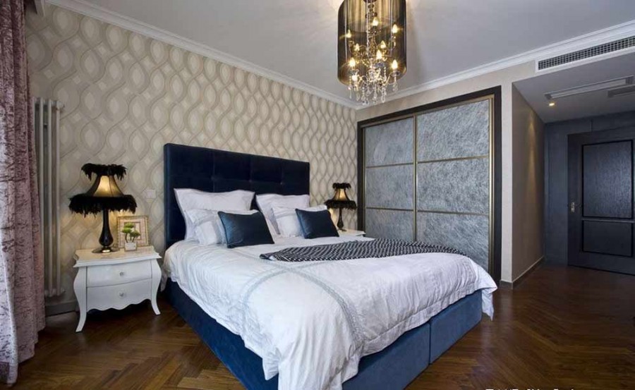 古典雅致欧式风格80平米二居室卧室背景墙装修效果图