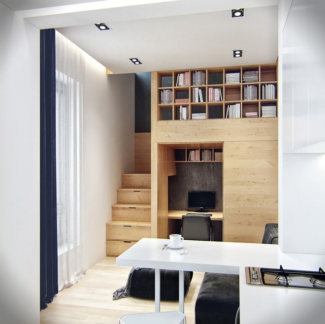 极简欧式风格40平米一居室客厅背景墙装修效果图