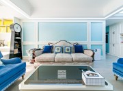 棕榈湾美式风格三居室装修实景案例沙发背景