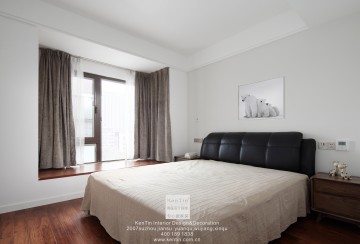 狮山名门现代简约三居室卧室装修实景案例