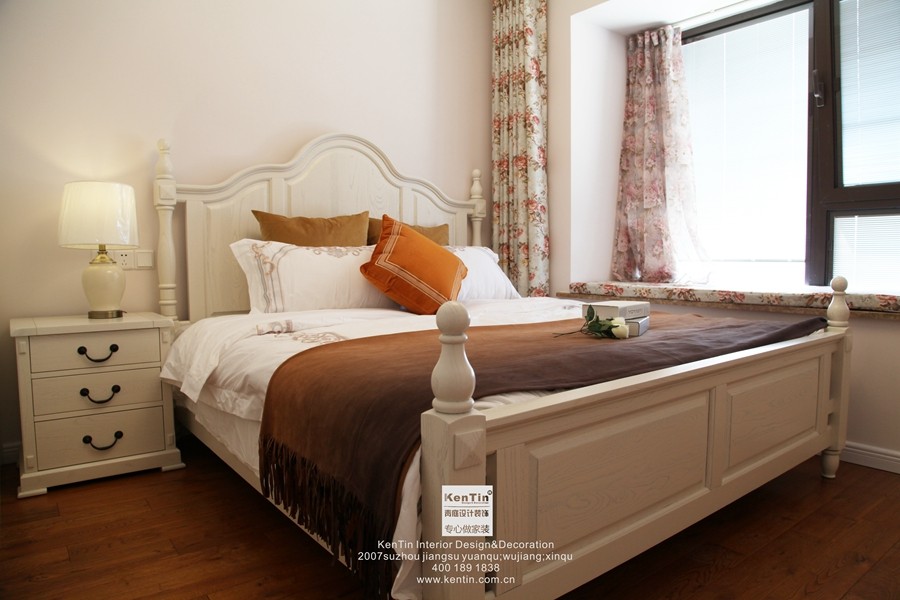 惠宇华庭美式风格三居室卧室装修实景案例