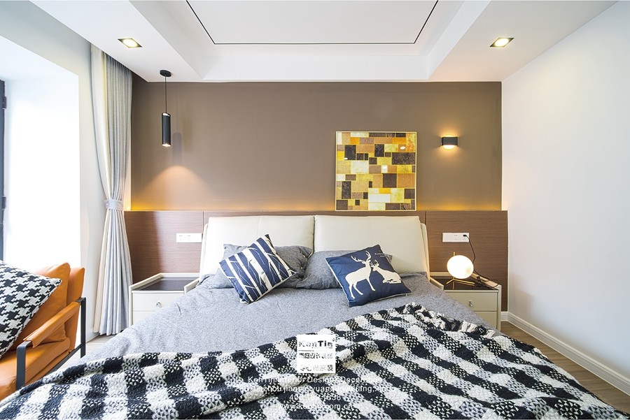 合景领峰现代简约四居室卧室装修实景案例