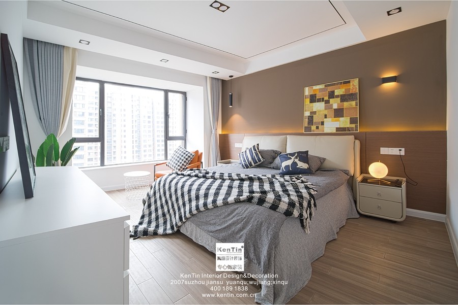 合景领峰现代简约四居室卧室装修实景案例