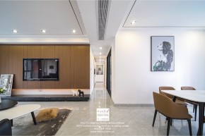 合景领峰现代简约四居室客厅装修实景案例