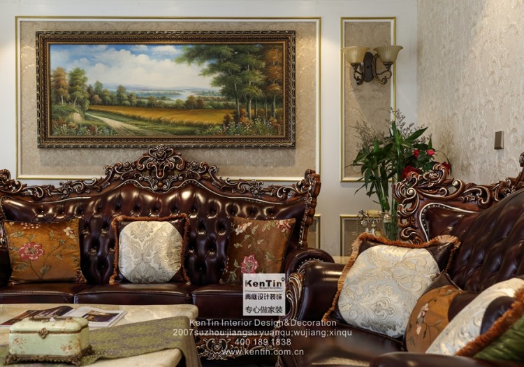保利独墅西岸欧式风格复式客厅装修实景案例