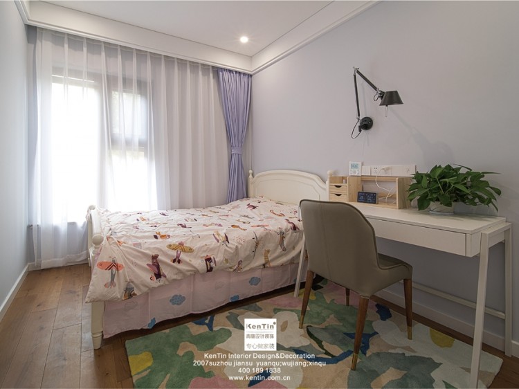 佳兆业悦峰现代简约三居室卧室装修实景案例